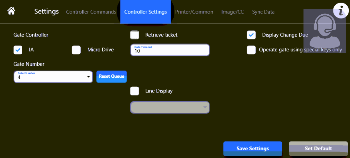Gate POS Settings and Hot Keys for Open/Close