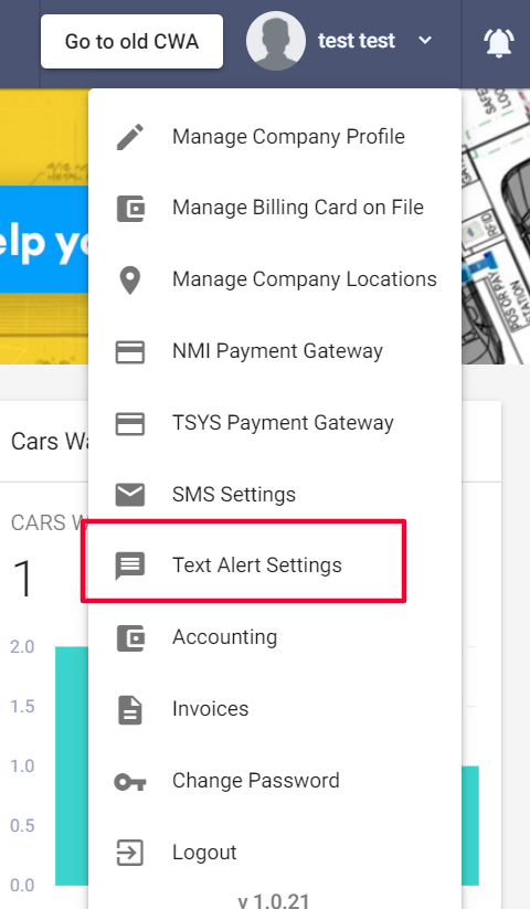 Text Alert Settings
